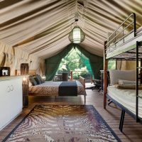 inside safari tent