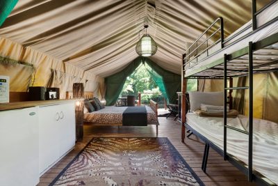 inside safari tent