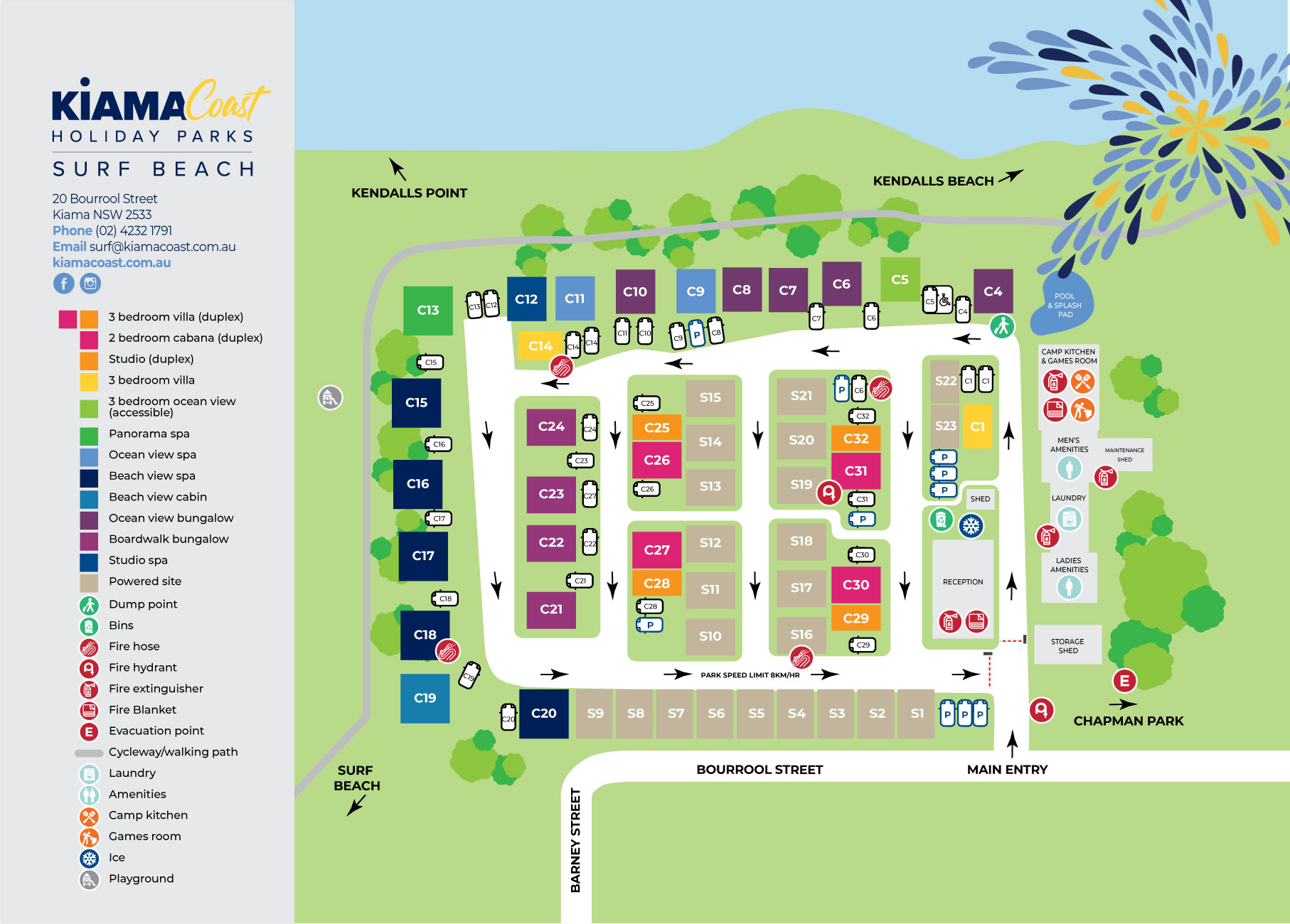 UPDATED Surf Beach Holiday Park Map 2021-01